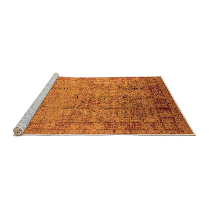 Sideview of Machine Washable Oriental Orange Industrial Area Rugs, wshurb3221org