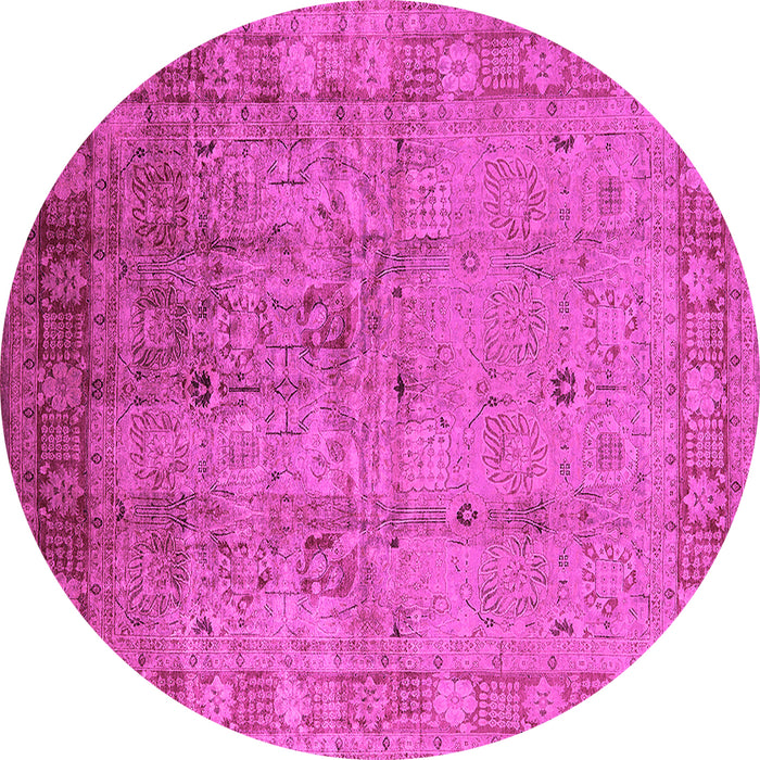Round Oriental Pink Industrial Rug, urb3221pnk
