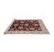 Sideview of Machine Washable Industrial Modern Saffron Red Rug, wshurb3222