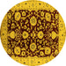 Round Oriental Yellow Industrial Rug, urb3222yw