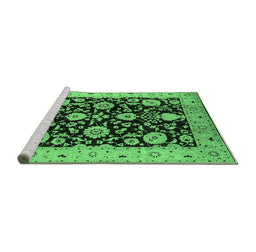 Sideview of Machine Washable Oriental Emerald Green Industrial Area Rugs, wshurb3222emgrn