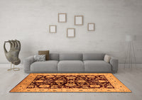 Machine Washable Oriental Orange Industrial Rug, wshurb3222org