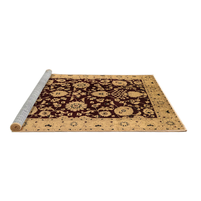 Sideview of Machine Washable Oriental Brown Industrial Rug, wshurb3222brn