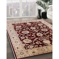 Mid-Century Modern Saffron Red Oriental Rug, urb3222