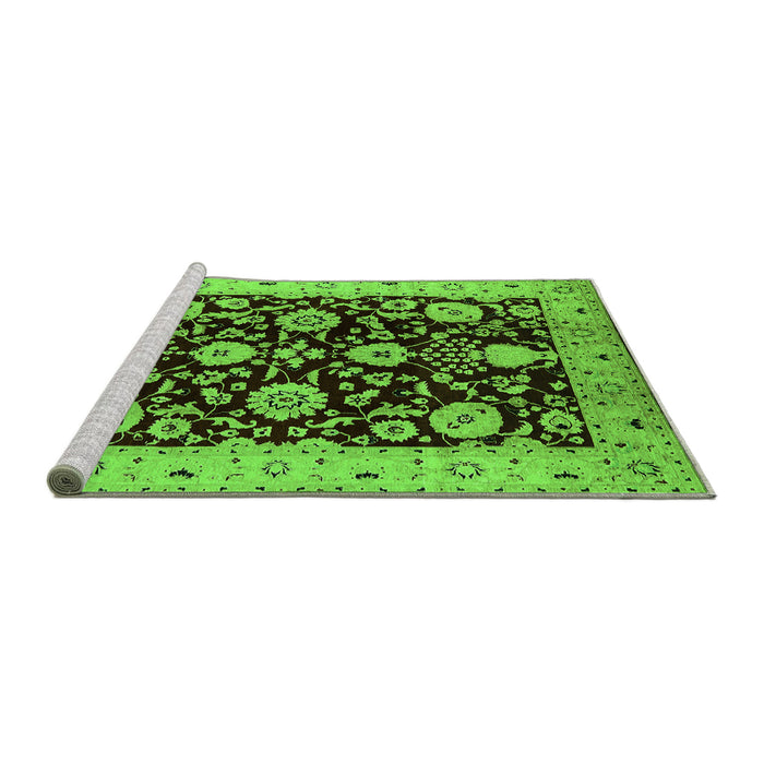 Sideview of Machine Washable Oriental Green Industrial Area Rugs, wshurb3222grn