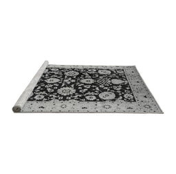 Sideview of Machine Washable Oriental Gray Industrial Rug, wshurb3222gry