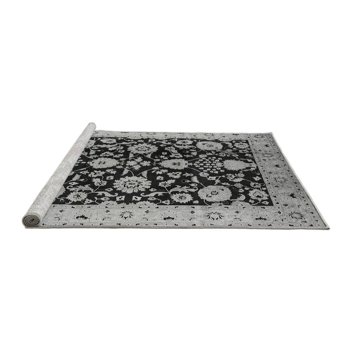 Sideview of Machine Washable Oriental Gray Industrial Rug, wshurb3222gry