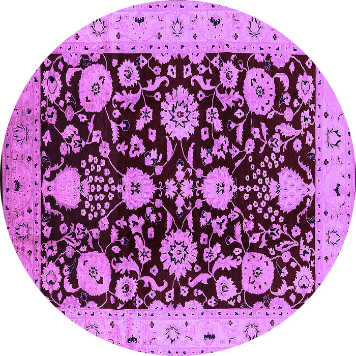 Round Oriental Purple Industrial Rug, urb3222pur