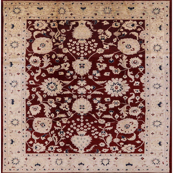 Square Machine Washable Industrial Modern Saffron Red Rug, wshurb3222