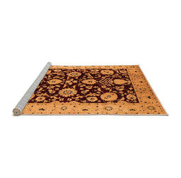 Sideview of Machine Washable Oriental Orange Industrial Area Rugs, wshurb3222org