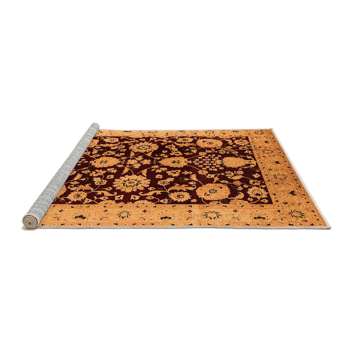 Sideview of Machine Washable Oriental Orange Industrial Area Rugs, wshurb3222org
