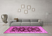 Machine Washable Oriental Pink Industrial Rug in a Living Room, wshurb3222pnk