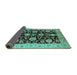 Sideview of Oriental Turquoise Industrial Rug, urb3222turq