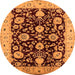 Round Oriental Orange Industrial Rug, urb3222org