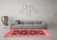 Machine Washable Oriental Red Industrial Rug, wshurb3222red