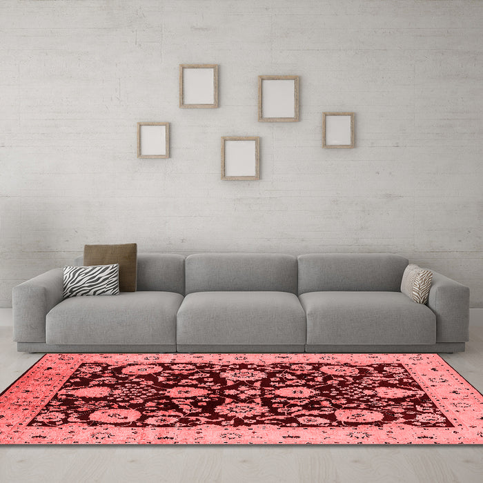 Industrial Red Washable Rugs
