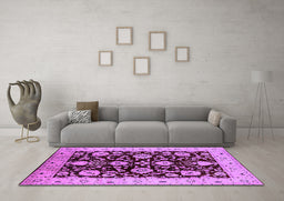 Machine Washable Oriental Purple Industrial Area Rugs in a Living Room, wshurb3222pur