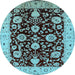 Round Oriental Light Blue Industrial Rug, urb3222lblu