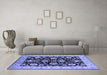 Machine Washable Oriental Blue Industrial Rug in a Living Room, wshurb3222blu