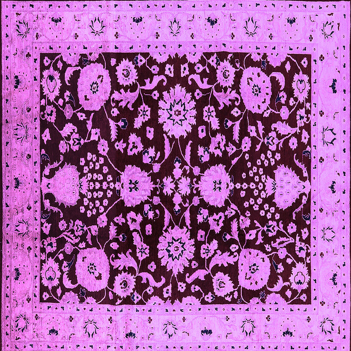 Square Machine Washable Oriental Purple Industrial Area Rugs, wshurb3222pur