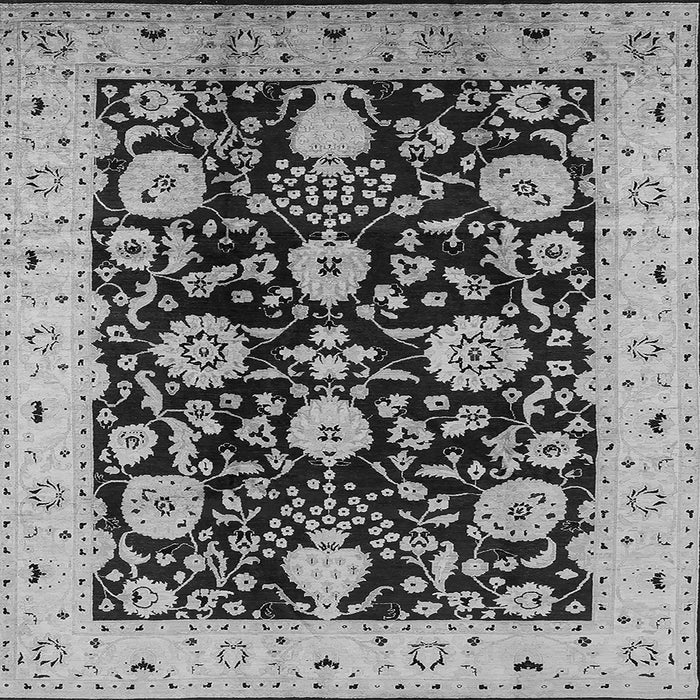 Square Machine Washable Oriental Gray Industrial Rug, wshurb3222gry