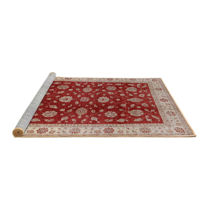 Sideview of Machine Washable Industrial Modern Red Rug, wshurb3223