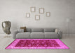 Machine Washable Oriental Pink Industrial Rug in a Living Room, wshurb3223pnk