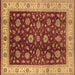 Square Machine Washable Oriental Brown Industrial Rug, wshurb3223brn