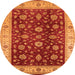 Round Oriental Orange Industrial Rug, urb3223org