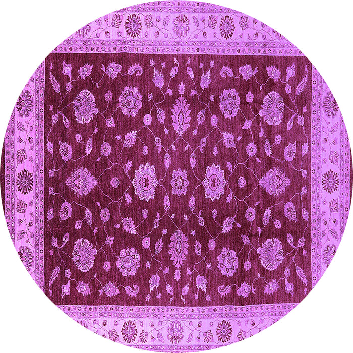 Round Oriental Purple Industrial Rug, urb3223pur