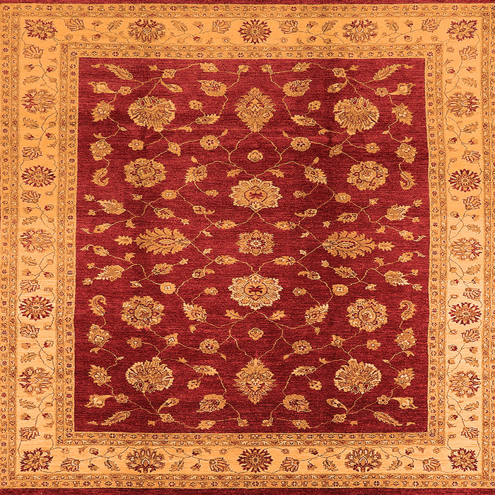 Square Oriental Orange Industrial Rug, urb3223org