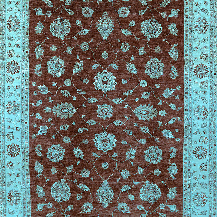 Machine Washable Oriental Light Blue Industrial Rug, wshurb3223lblu