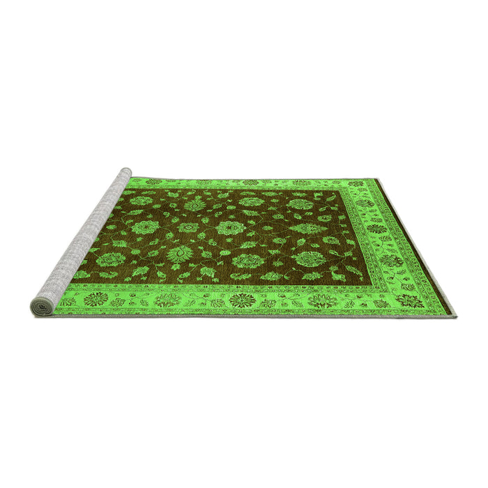 Sideview of Machine Washable Oriental Green Industrial Area Rugs, wshurb3223grn