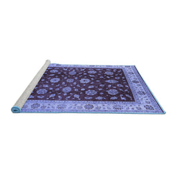 Sideview of Machine Washable Oriental Blue Industrial Rug, wshurb3223blu