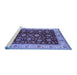 Sideview of Machine Washable Oriental Blue Industrial Rug, wshurb3223blu