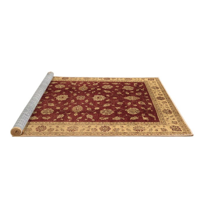 Sideview of Machine Washable Oriental Brown Industrial Rug, wshurb3223brn