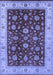 Machine Washable Oriental Blue Industrial Rug, wshurb3223blu