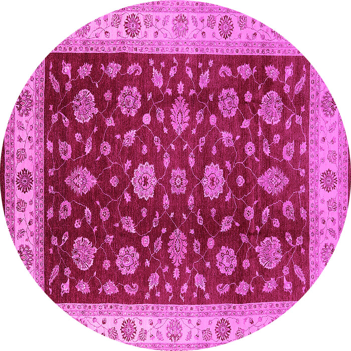 Round Oriental Pink Industrial Rug, urb3223pnk