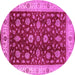 Round Oriental Pink Industrial Rug, urb3223pnk