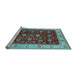 Sideview of Machine Washable Oriental Light Blue Industrial Rug, wshurb3223lblu