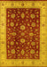 Machine Washable Oriental Yellow Industrial Rug, wshurb3223yw