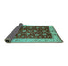 Sideview of Oriental Turquoise Industrial Rug, urb3223turq