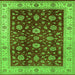 Square Machine Washable Oriental Green Industrial Area Rugs, wshurb3223grn
