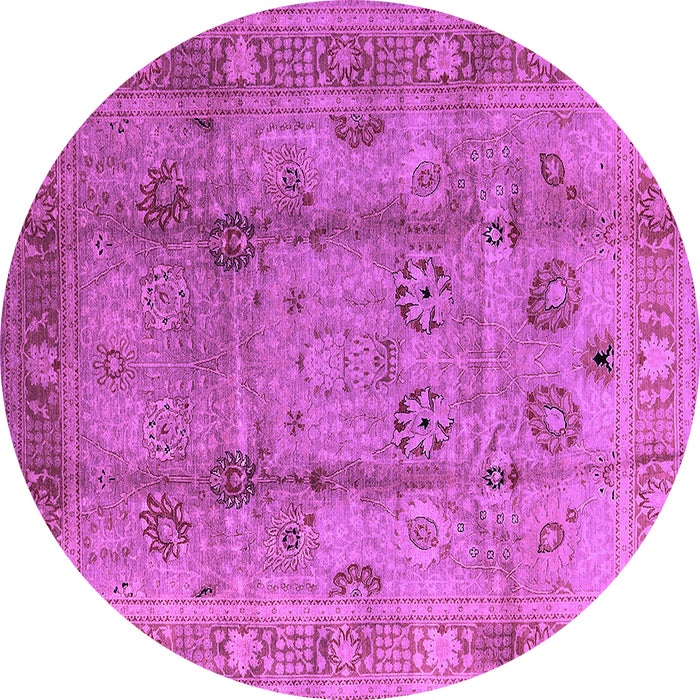 Round Machine Washable Oriental Purple Industrial Area Rugs, wshurb3224pur