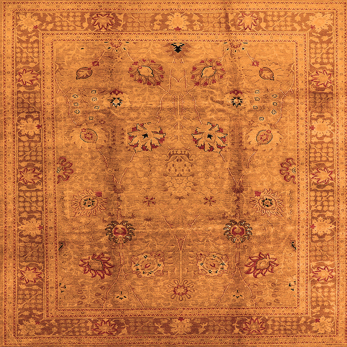 Square Oriental Orange Industrial Rug, urb3224org