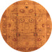 Round Oriental Orange Industrial Rug, urb3224org