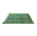 Sideview of Machine Washable Oriental Turquoise Industrial Area Rugs, wshurb3224turq