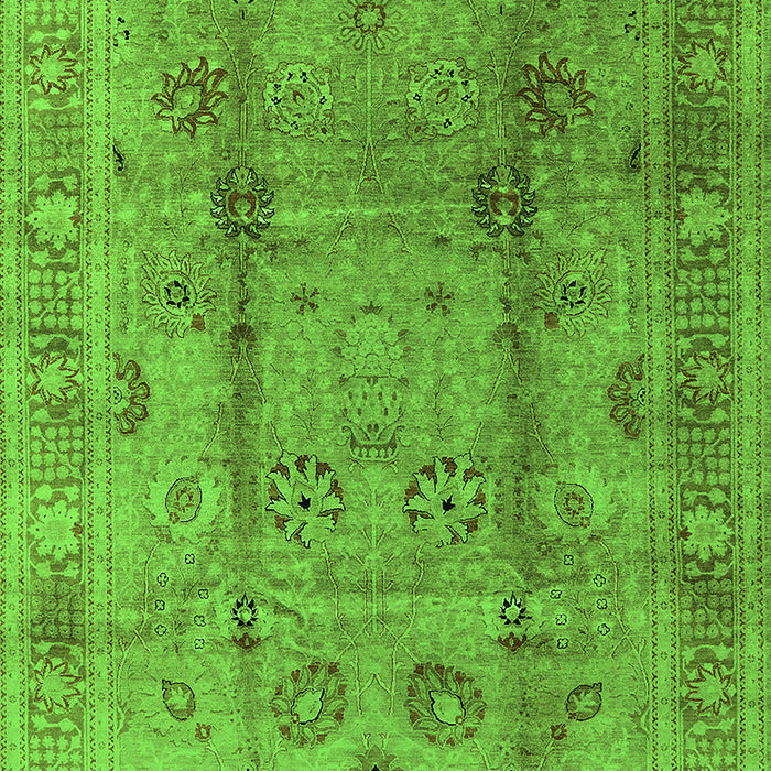 Machine Washable Oriental Green Industrial Area Rugs, wshurb3224grn