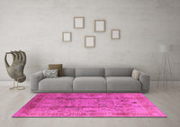 Machine Washable Oriental Pink Industrial Rug, wshurb3224pnk