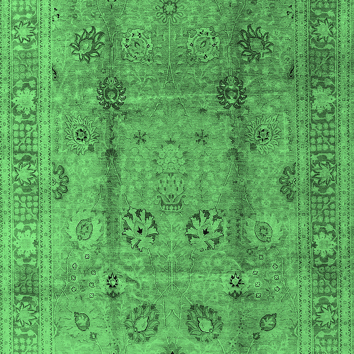 Machine Washable Oriental Emerald Green Industrial Area Rugs, wshurb3224emgrn